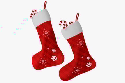 Preview: Christmas Socks with Candy Canes 3D Model