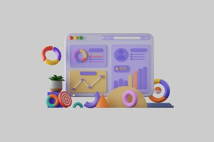 Preview: Data dashboard with charts elements