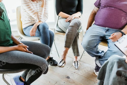 Preview: Diverse people in a supporting group session