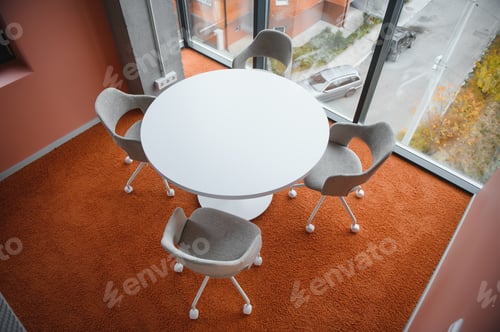 Preview: Modern meeting room interior with table and chairs