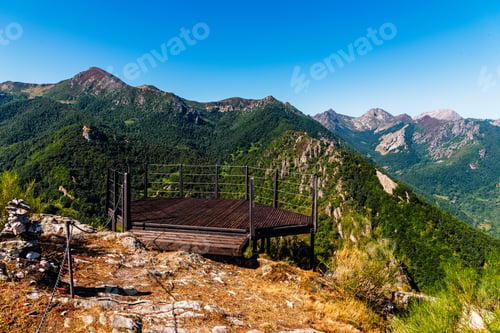 Preview: Panoramic view of the Picos de Europa mountains from viewpoint in Leon, Spain.
