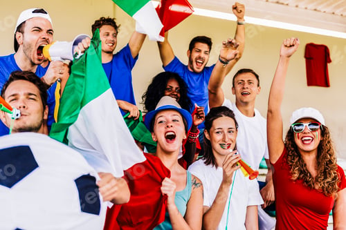 Preview: Supporters from Italy at stadium watching the match