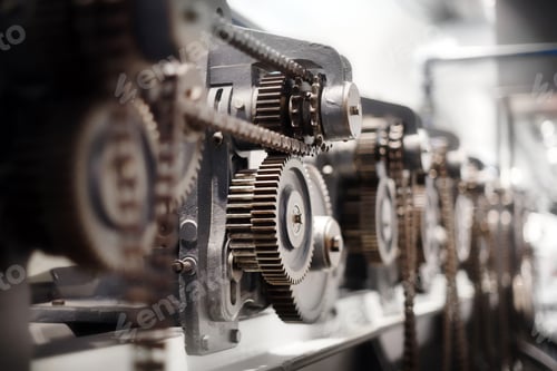 Preview: Racks with pinions in factory machine