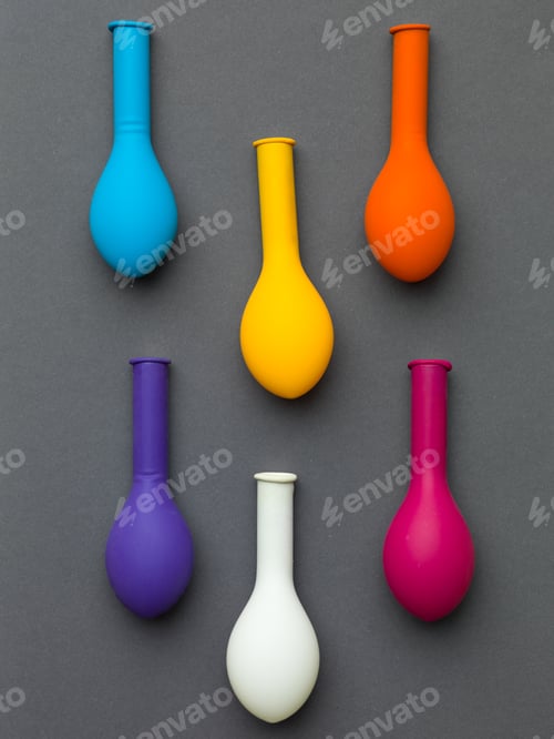 Colorful Balloons for Party Decorations on Gray
