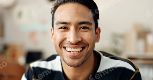 Preview: Portrait, smile and a designer man in his workshop for supply chain logistics, shipping or delivery