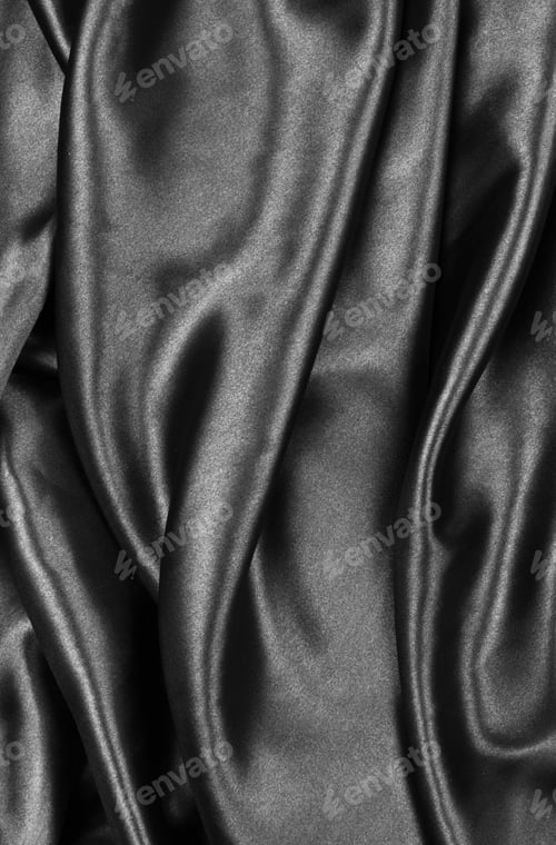 Abstract Black Silk Background with Dramatic Folds
