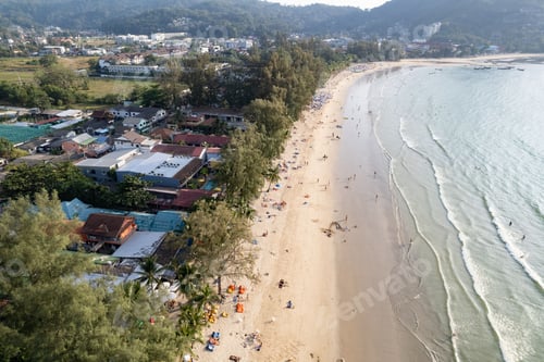 Preview: View of Kamala Beach in Phuket, surrounded by lush tropical vegetation