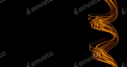 Preview: Futuristic light wave of energy with elegant glowing lines banner design. Abstract modern technology