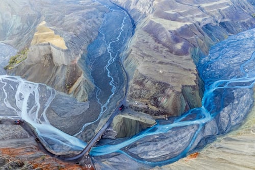 Preview: aerial view of xinjiang anjihai grand canyon