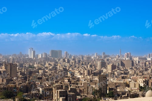 Preview: Panoramic cityscape view of Cairo, Egypt, captured from the historic Citadel