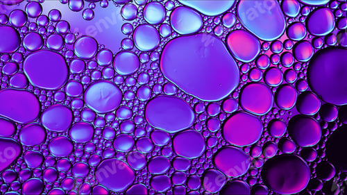 Preview: Abstract Colorful Food Oil Drops Bubbles and spheres Flowing on Water Surface