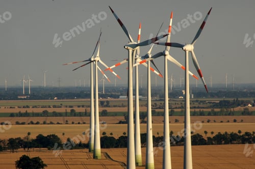 Preview: Closeup shot of wind turbines