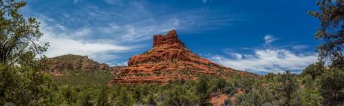 Preview: Bell rock panorama looking west with foreground trees