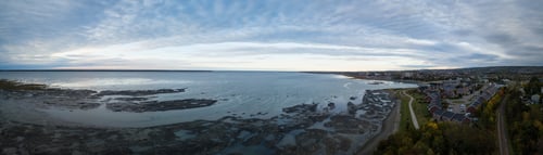 Preview: Aerial panoramic view of the small town on the the Atlantic Ocean Coast