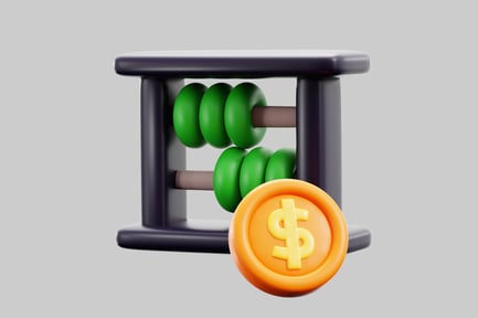 Counting abacus with dollar coin