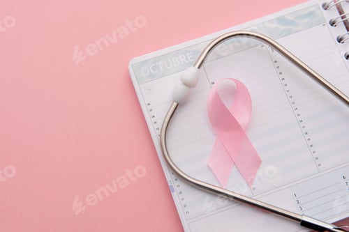 Preview: October Calendar With Pink Ribbon and Stethoscope