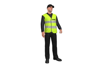 Preview: Steward in Safety Vest, Rigged V1