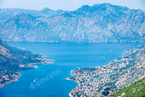 Preview: Panoramic landscape view of Kotor bay, Montenegro