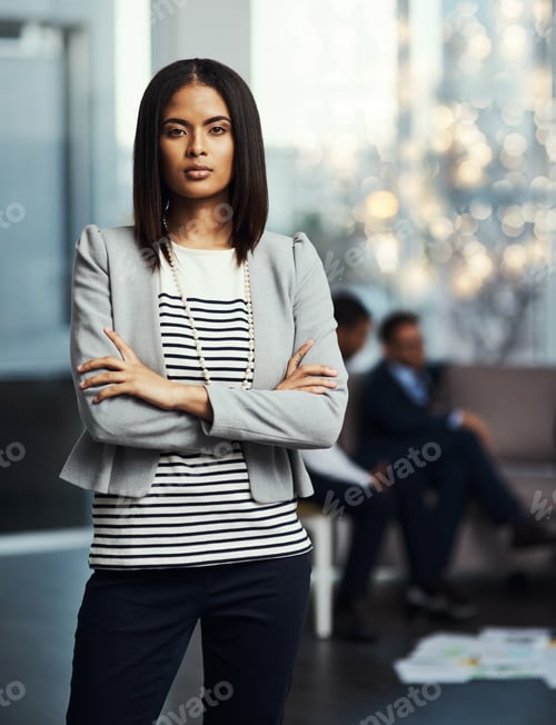 Preview: Believe it to achieve it. Portrait of a businesswoman posing in her office with her arms crossed.