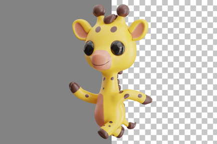 Preview: Giraffe Character Running 3D Illustration