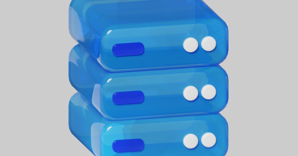 Blue network data storage stack 3D, Incl. Blue & data - Envato