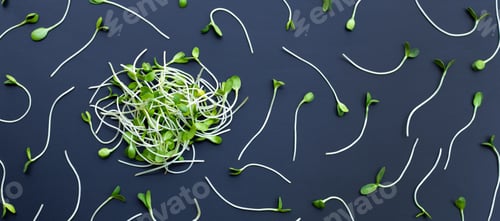Preview: Sunflower Sprout on dark background.