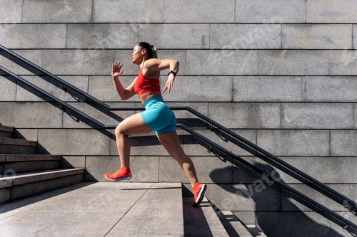 Preview: Young Asian Runner Stair Climbing