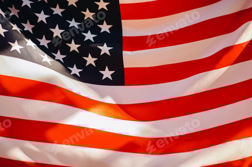 Preview: Patriotic Symbol: American Flag with Bold Red Stripes