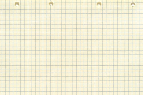 Preview: Close-up of blue grid pattern on cream graph paper with three-hole punch for academic and office
