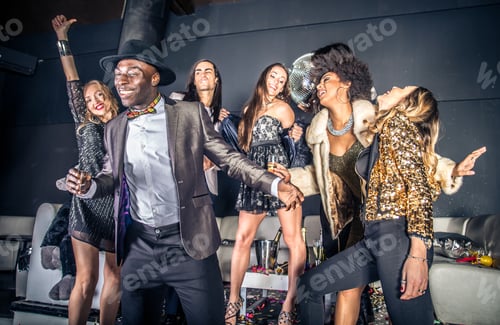 Preview: Friends having party in a nightclub