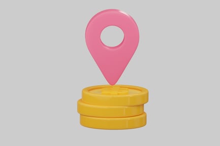 Preview: Financial location coins stack pink pin