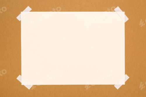 Preview: top view of blank white paper on beige