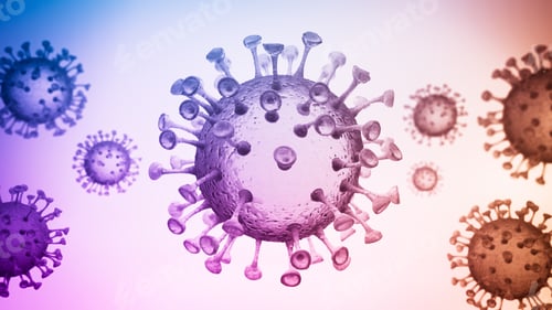 Preview: Microscopic Rendering of Viruses on a Gradient Background