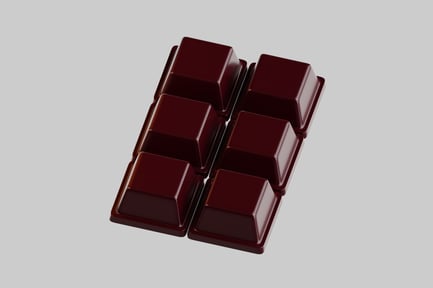 Preview: Grid arrangement of six rectangular chocolate bars