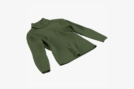 Preview: Ribbed Olive Green Pullover