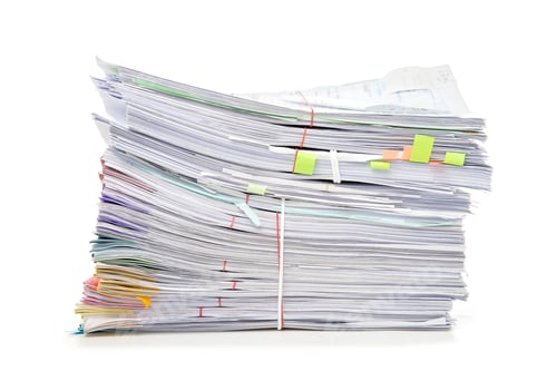 Preview: Stack of Documents isolated on white background. Documents pile.
