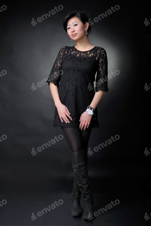 Preview: Asian Woman In The Black Dress