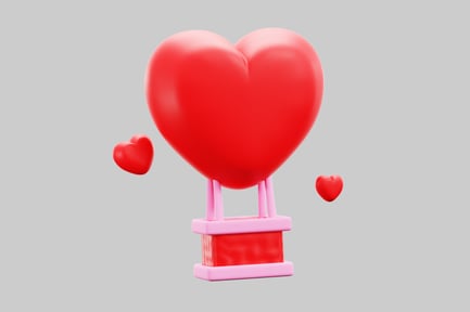 Preview: Valentine heart air balloon