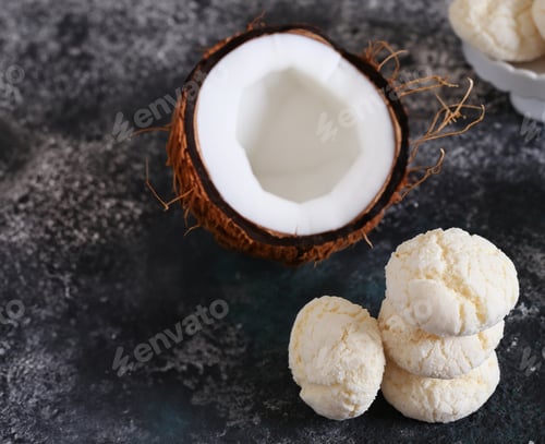 Preview: coconut cookies dessert for treats on the table