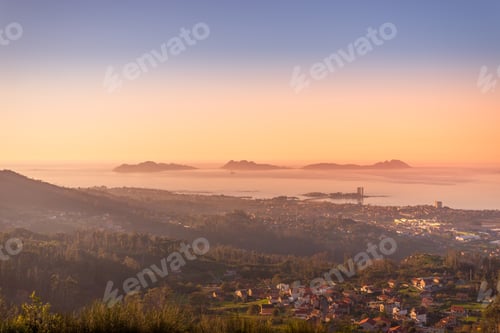 Preview: Landscape of Vigo with the Cies Islands