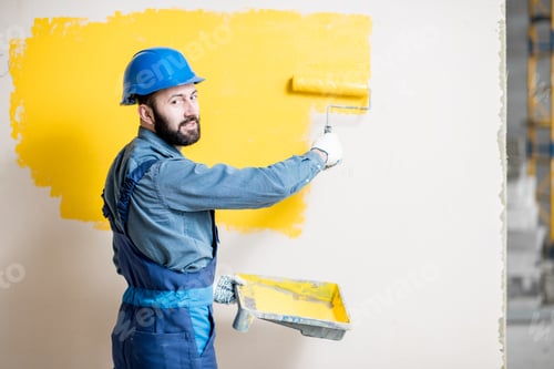 Preview: Repairman painting wall