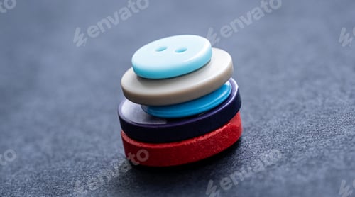 Preview: Colorful sewing buttons stack