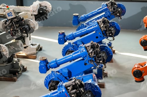 Preview: High Tech Robotic Arm with Artificial Intelligence Computer Processor Unit in its. technician check