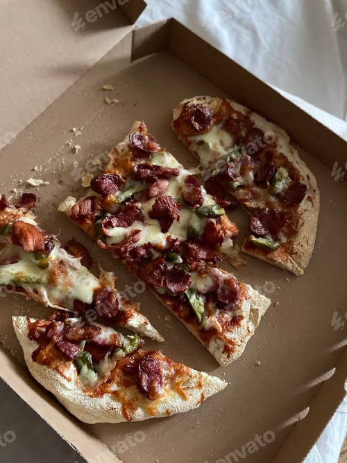 Preview: Pizza Slices with Pepperoni and Green Peppers
