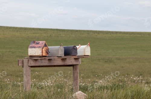 Preview: Old Mailboxes in Rural Field