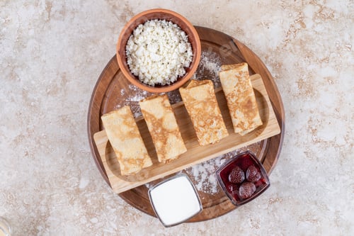 Preview: Homemade thin fresh crepes for breakfast or dessert