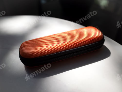 Preview: Spectacle case oval shape orange color