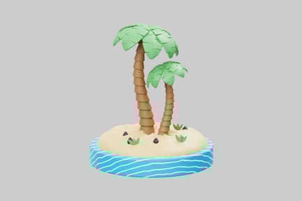 Preview: Tropical palm island miniature scene