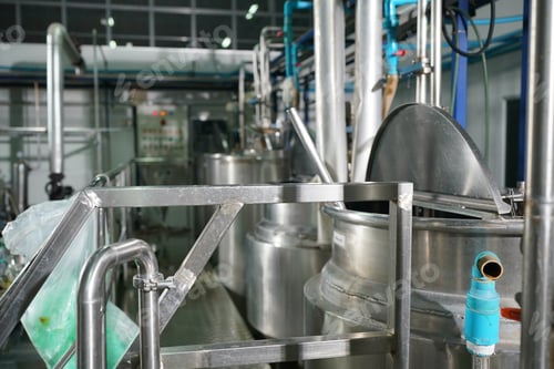Preview: Metal reservoirs at a soft drink factory