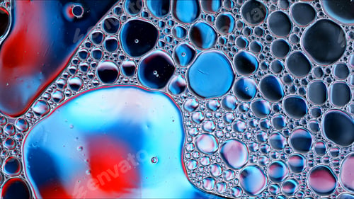 Preview: Abstract Colorful Food Oil Drops Bubbles and spheres Flowing on Water Surface